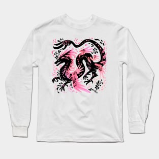 Cherry Blossom Winged Dragon Long Sleeve T-Shirt